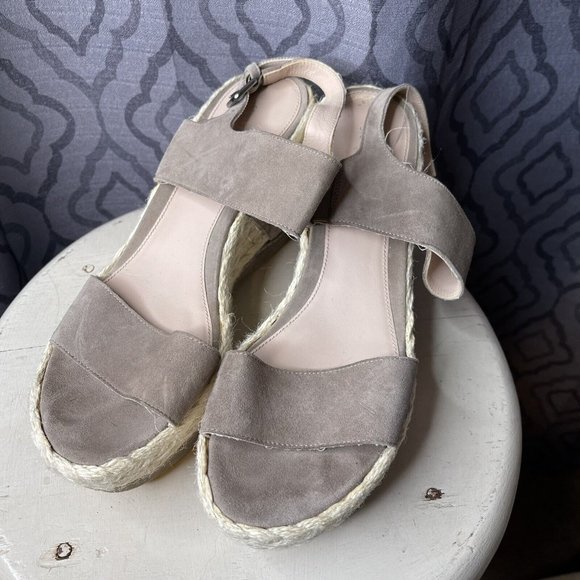 Stuart Weitzman Espadrilles Wedge Sandals 8 M Open Toe Womens Ankle Strap shoes - Picture 4 of 13